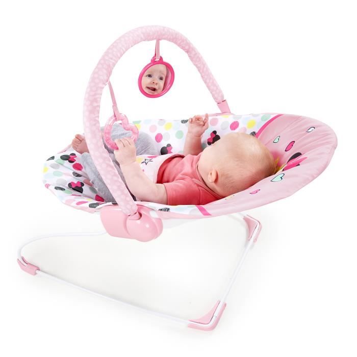 Disney Baby Transat Minnie Spotty Dotty avec vibrations et arche de jeux