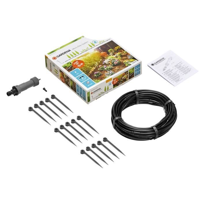 GARDENA Kit complet arrosage goutte-à-goutte taille S Micro-Drip Système auto-nettoyant - (13010-20)