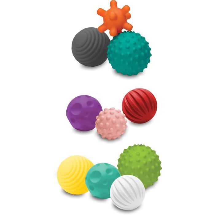 INFANTINO Set de 10 balles sensorielles multicolores