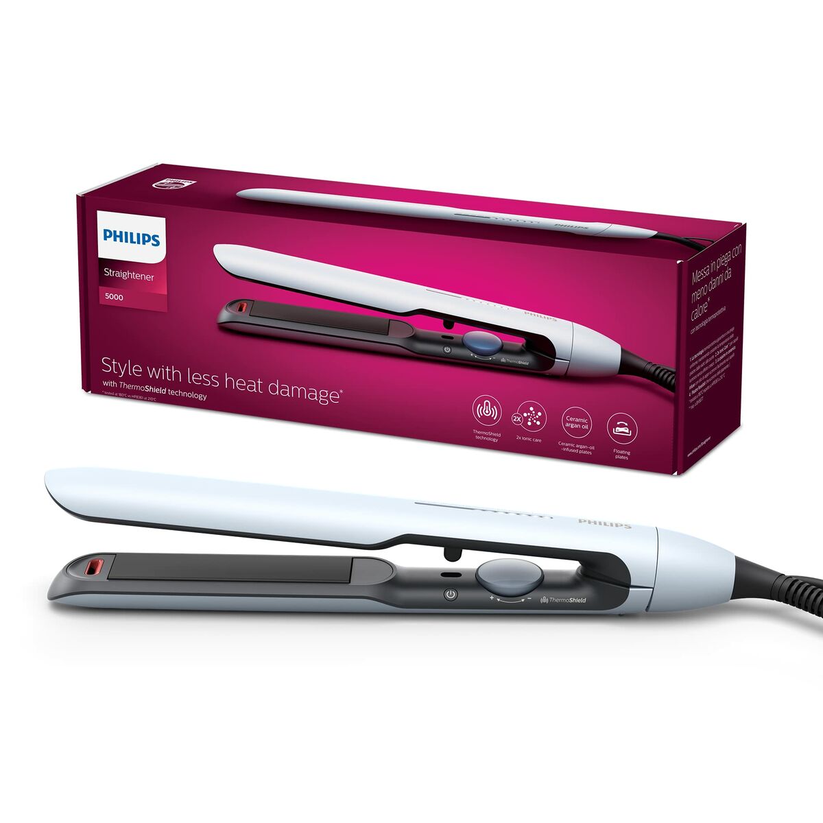 Lisseur à cheveux Philips BHS520/00 Blanc Noir