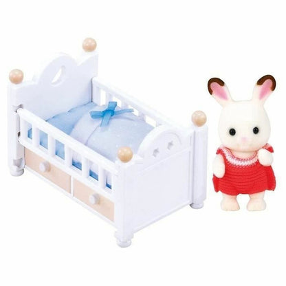 Figurine d’action Sylvanian Families Baby Rabbit Chocolate Bed