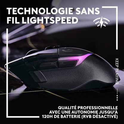 Logitech - G502 X PLUS LIGHTSPEED Souris Gaming RVB Sans Fil - Boutons hybrides LIGHTFORCE, Capteur gaming HERO 25K - Noir