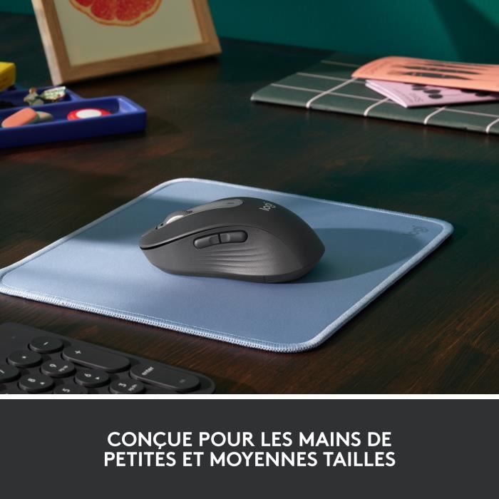 Souris Sans Fil Logitech Signature M650 - Silencieuse, Bluetooth, Boutons Programmables - Graphite