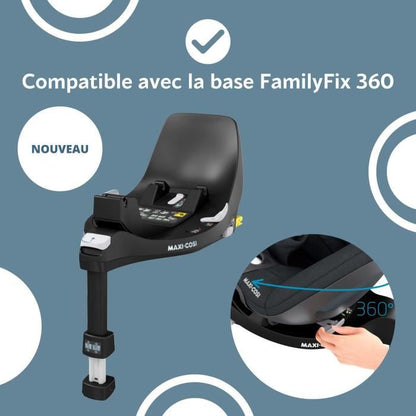 MAXI-COSI Poussette 3 en 1 ZeliaS iSize-Nacelle+Siege auto Cabriofix S iSize+Sac a langer+habillage pluie.De naissance jusqu'a 22Kg