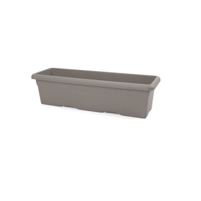 PLASTIKEN Jardinière rectangulaire - 60 X 33 cm - Taupe