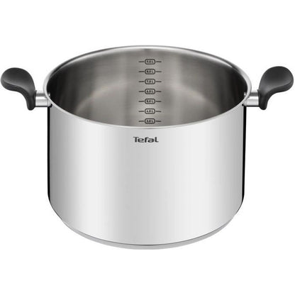 TEFAL E3086404 Primary Marmite 28 cm + couvercle, Acier inoxydable de premiere qualité, Induction, Mijoter