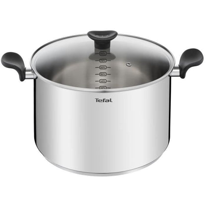 TEFAL E3086404 Primary Marmite 28 cm + couvercle, Acier inoxydable de premiere qualité, Induction, Mijoter