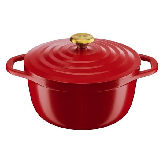 TEFAL E2544604 Air cocotte légère 24 cm fonte d'aluminium rouge, tous feux dont induction