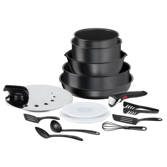 TEFAL INGENIO Batterie de cuisine 15 pcs, Induction, Revêtement anti-adhésif, Cuisson saine, Daily Chef L7629902