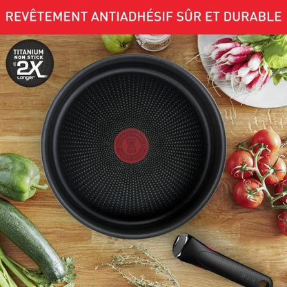 TEFAL INGENIO Batterie de cuisine 13 pcs, Induction, Acier inoxydable, Revêtement anti-adhésif durable, Emotion On L897DS04