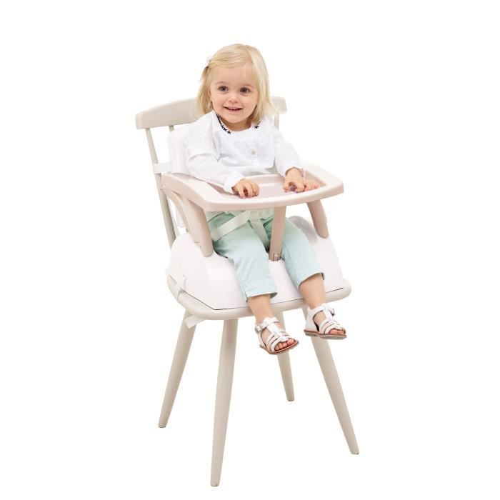 Rehausseur de chaise enfant 2 en 1 THERMOBABY YEEHOP - 6-18 mois - Harnais sécurité 3 points - Tablette amovible - Marron glacé