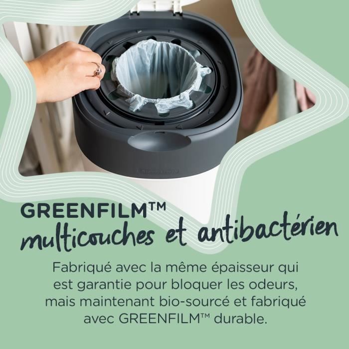 TOMMEE TIPPEE Twist and Click Poubelle a Couches de Taille XL, Comprend 1x Recharge avec GREENFILM