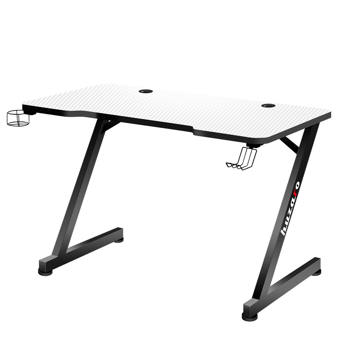 Bureau Huzaro Hero 2.5 Blanc Noir Aluminium 120 x 60 cm