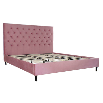 Lit DKD Home Decor Bois Métal Rose 180 x 200 cm 187 x 210 x 137 cm