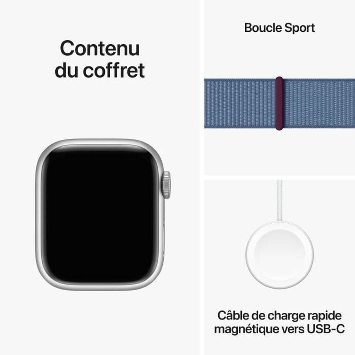 Montre intelligente Apple Series 9 Bleu Argenté 41 mm