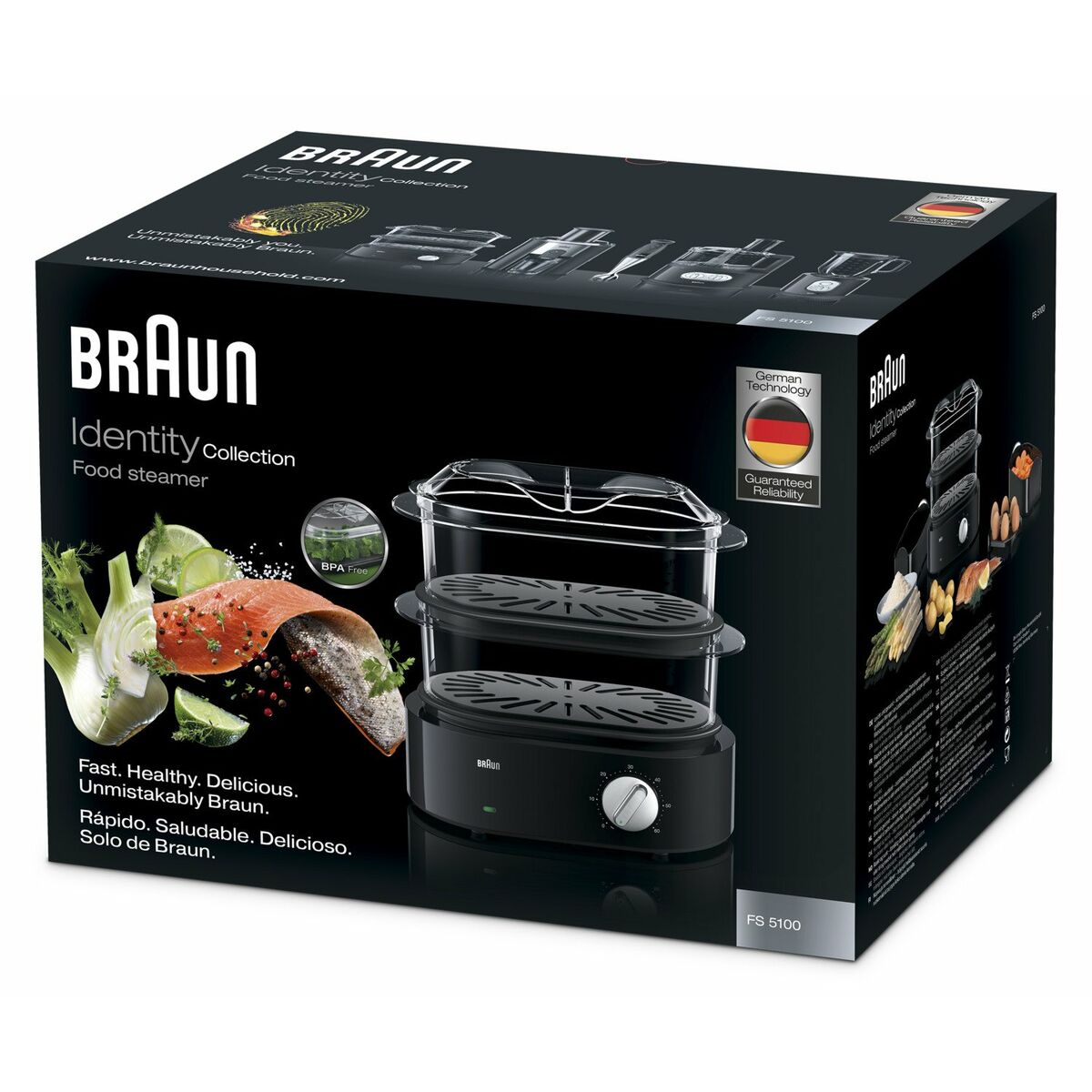 Cuiseur vapeur Braun FS 5100 Noir 850 W