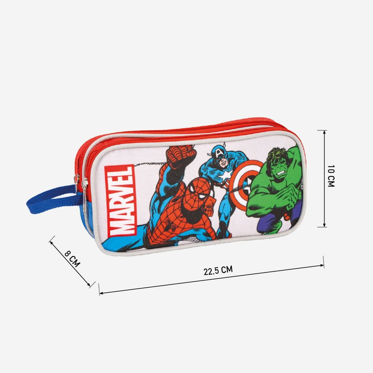 Trousse Fourre-Tout Double The Avengers 22,5 x 8 x 10 cm Rouge