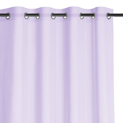 Rideau – voilage LUNARE couleur lilas brodé motif boho anneaux voile 140x250 ameliahome