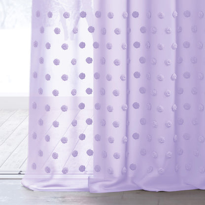 Rideau – voilage LUNARE couleur lilas brodé motif boho anneaux voile 140x250 ameliahome