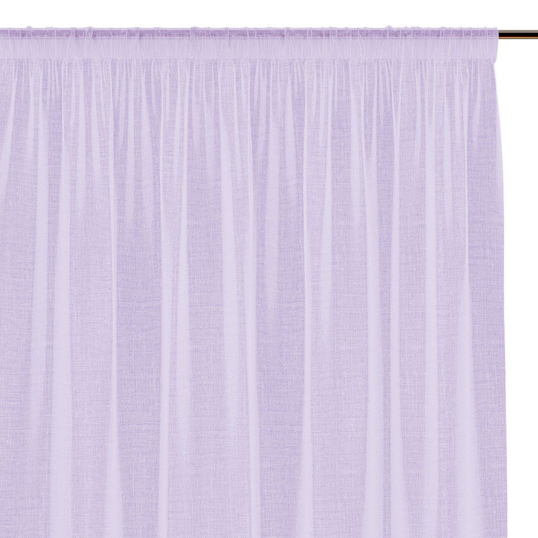 Rideau – voilage LUNARE couleur lilas brodé motif boho ruban de curling voile 140x270 ameliahome