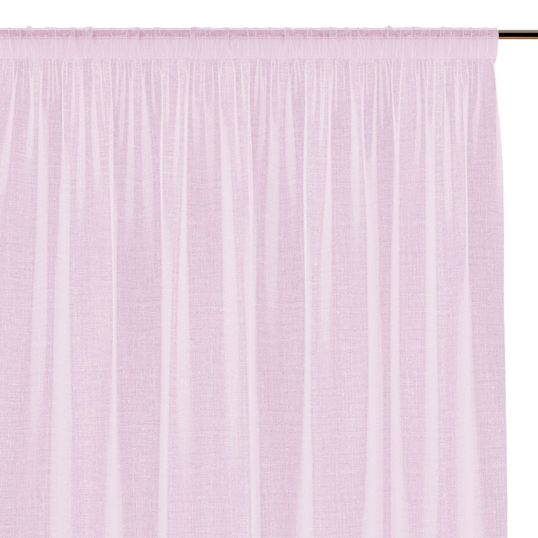 Rideau – voilage LUNARE couleur rose brodé motif boho ruban de curling voile 140x250 ameliahome