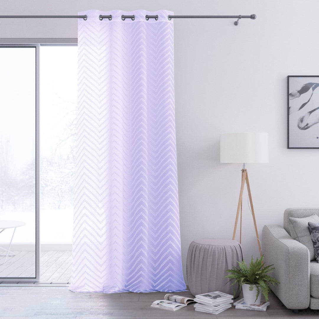 Rideau – voilage MOLISA couleur lilas brodé motif boho oeillets d'argent voile 140x270 ameliahome