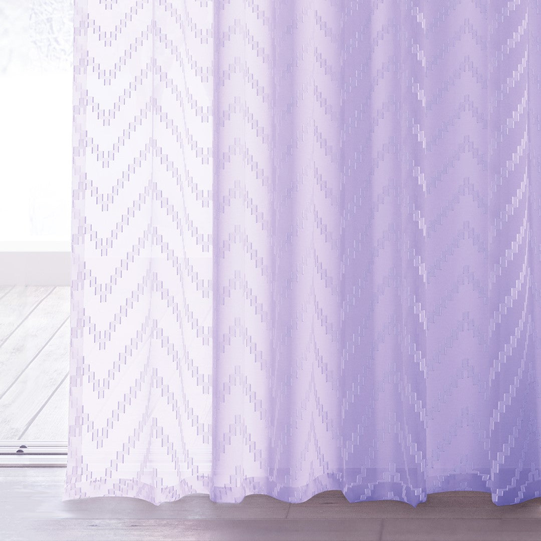 Rideau – voilage MOLISA couleur lilas brodé motif boho bande voile 140x270 ameliahome