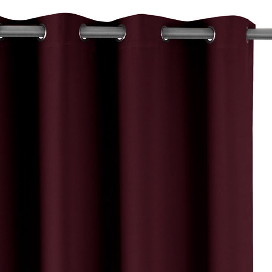 Rideau BLACKOUT couleur bordeaux style classique oeillets d'argent blackout 140x270 ameliahome