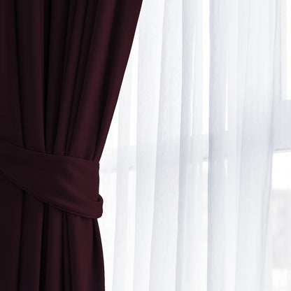 Rideau BLACKOUT couleur bordeaux style classique oeillets d'argent blackout 140x270 ameliahome