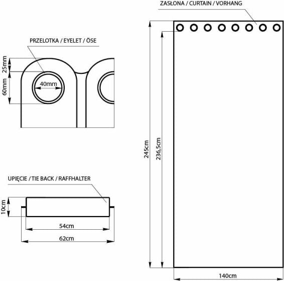 Rideau BLACKOUT couleur graphite style classique oeillets d'argent blackout 140x245 ameliahome