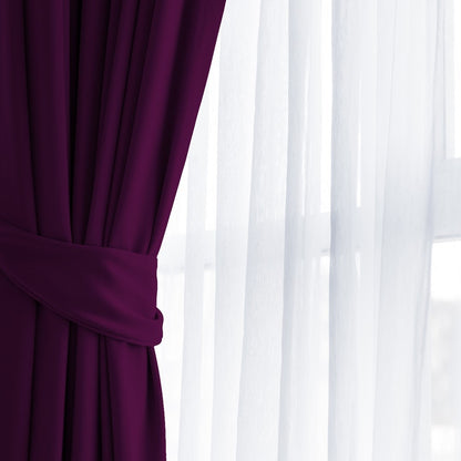 Rideau BLACKOUT couleur violet style classique oeillets d'argent blackout 140x270 ameliahome