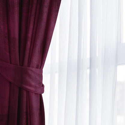 Rideau VELVET couleur bordeaux style classique oeillets d'argent velours 140x270 ameliahome