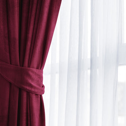 Rideau VELVET couleur rouge style classique oeillets d'argent velours 140x270 ameliahome