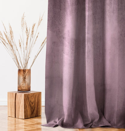 Rideau VELVET couleur lilas style classique bande velours 140x270 ameliahome