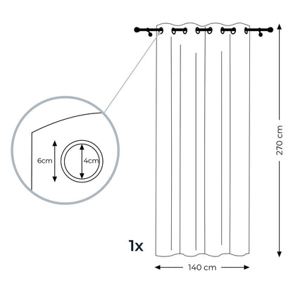 Rideau – voilage POMPONS couleur blanc anneaux voile 140x270 ameliahome