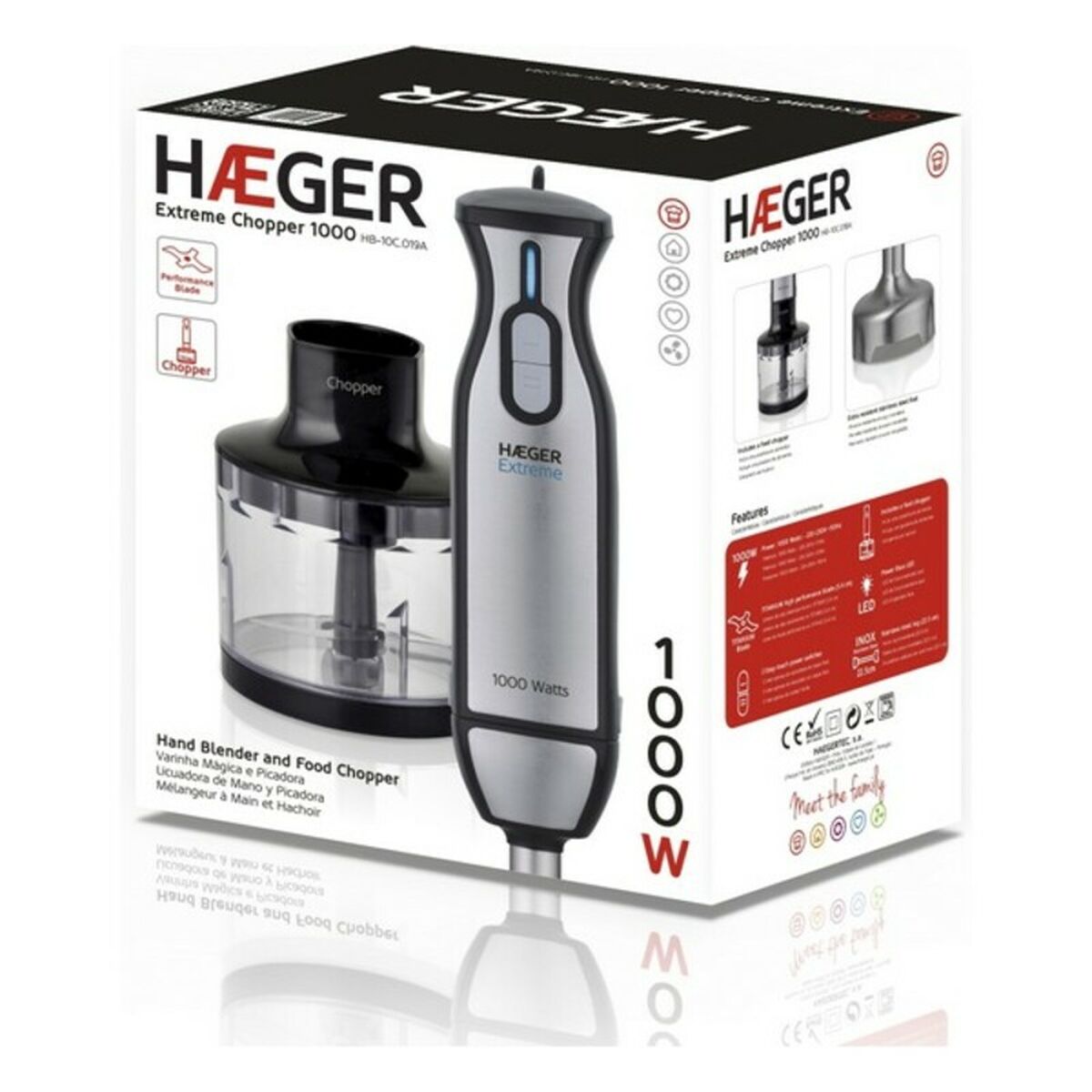 Bol mixeur Haeger HB-10C.019A Noir 1000 W