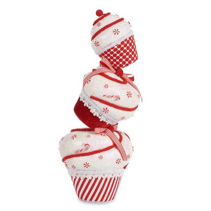 Figurine Décorative Tour Gâteau Blanc Rouge polystyrène 20 x 50 x 20 cm (2 Unités)