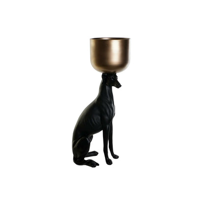 Figurine Décorative DKD Home Decor 34 x 23,5 x 70,5 cm Noir Doré Résine Chien