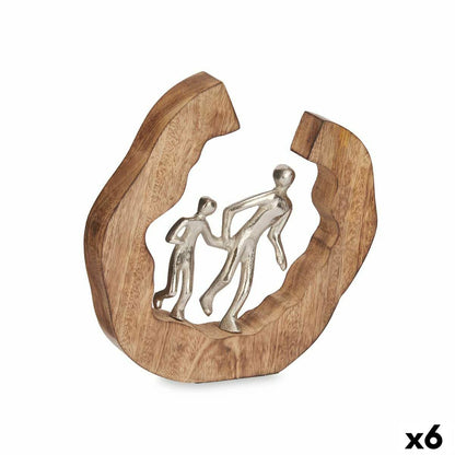 Figurine Décorative Famille Argenté Métal 24,5 x 24,5 x 5 cm (6 Unités)