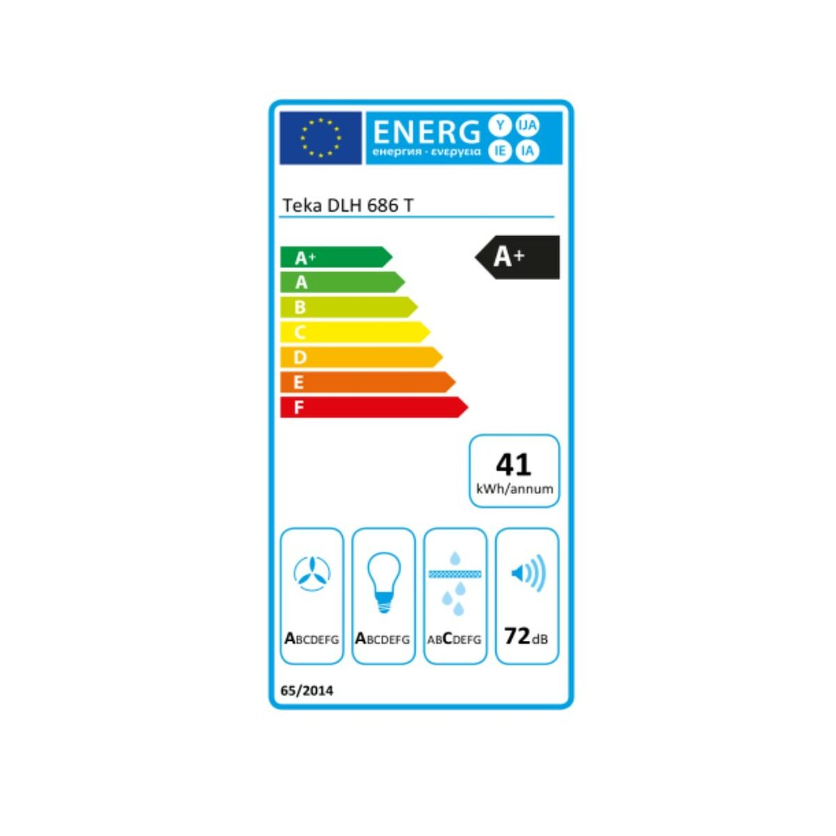 Hotte standard Teka 40487180 60 cm 700 m3/h 72 dB 270W Acier