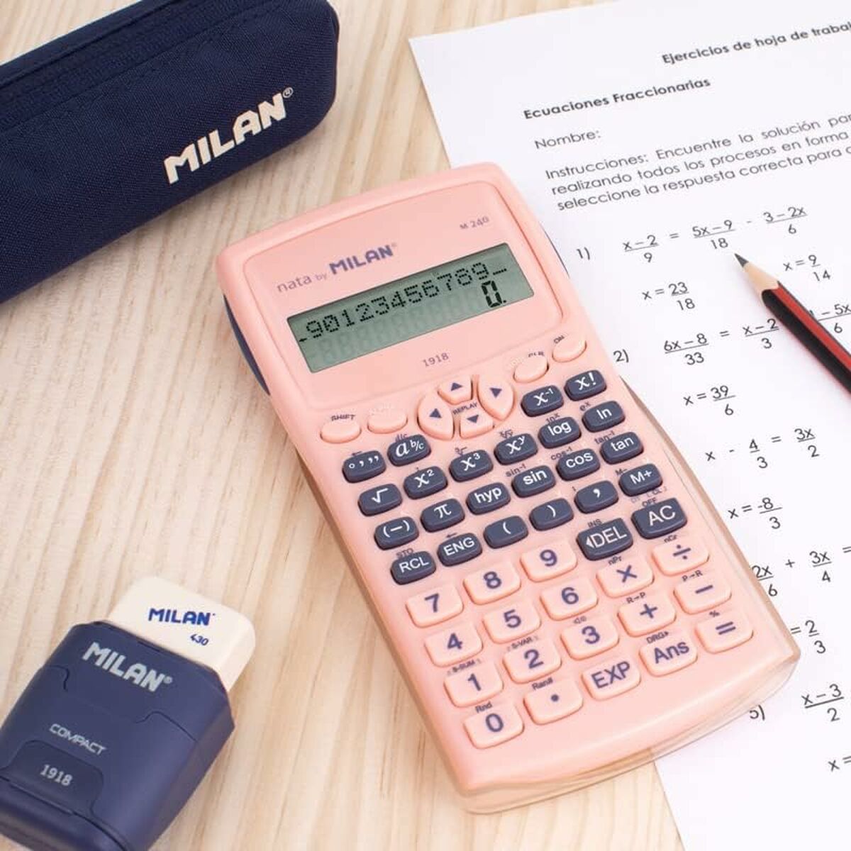 Calculatrice scientifique Milan M240 Serie 1918 Rose