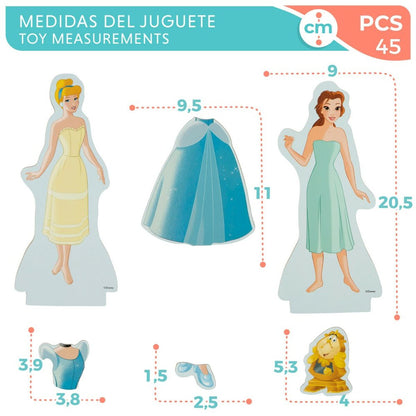 Figurines Princesses Disney 45 Pièces 4 Unités 9 x 20,5 x 1,2 cm