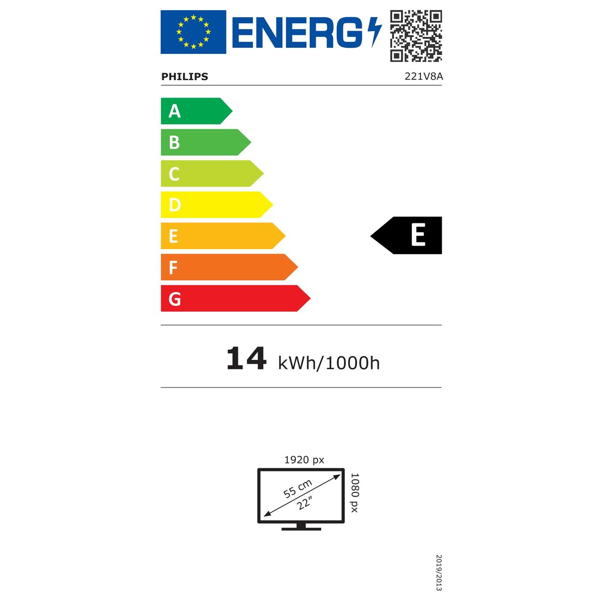 Écran Philips 221V8A/00 21,5" LED VA Flicker free 75 Hz 50-60  Hz