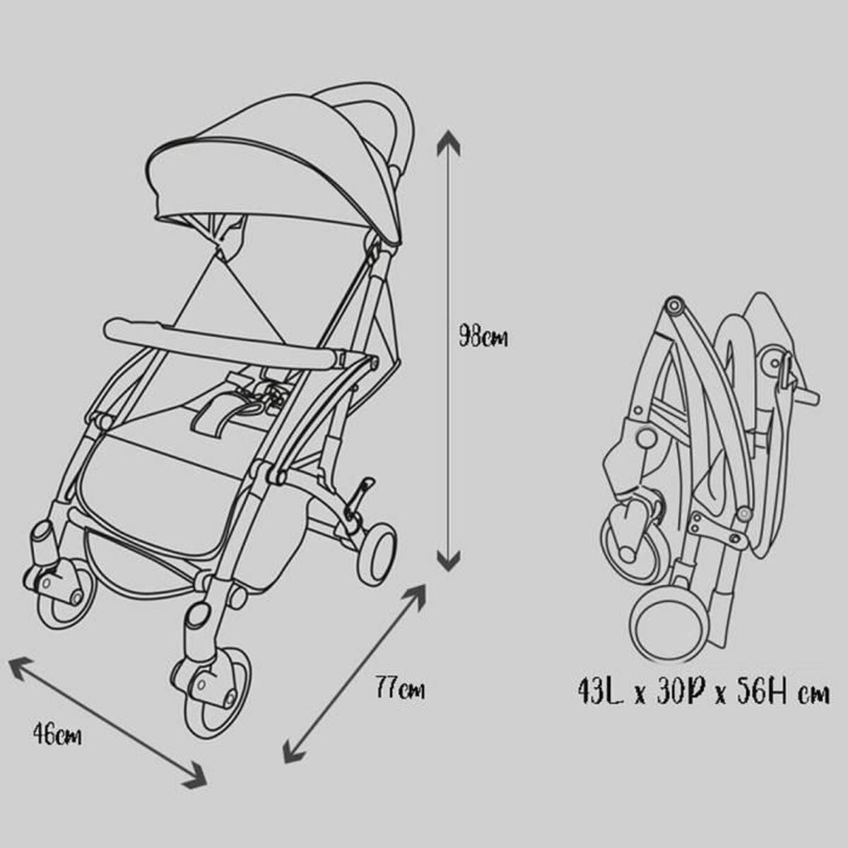 Poussette pour bébé Nania Lili Gris