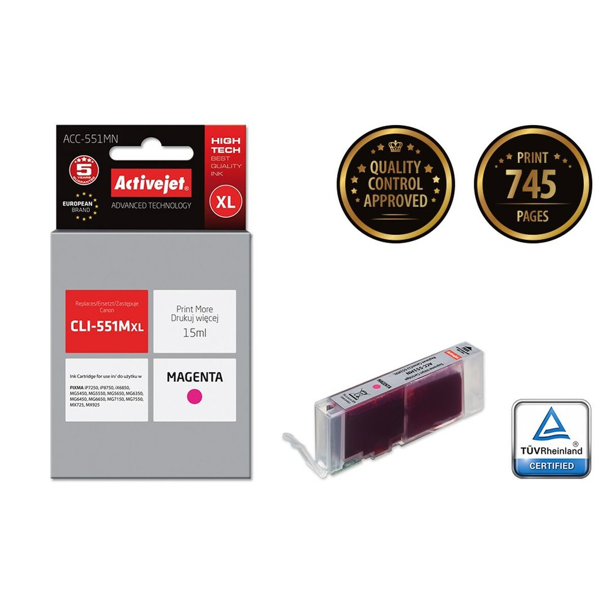 Cartouche d'encre originale Activejet ACC-551MN Magenta