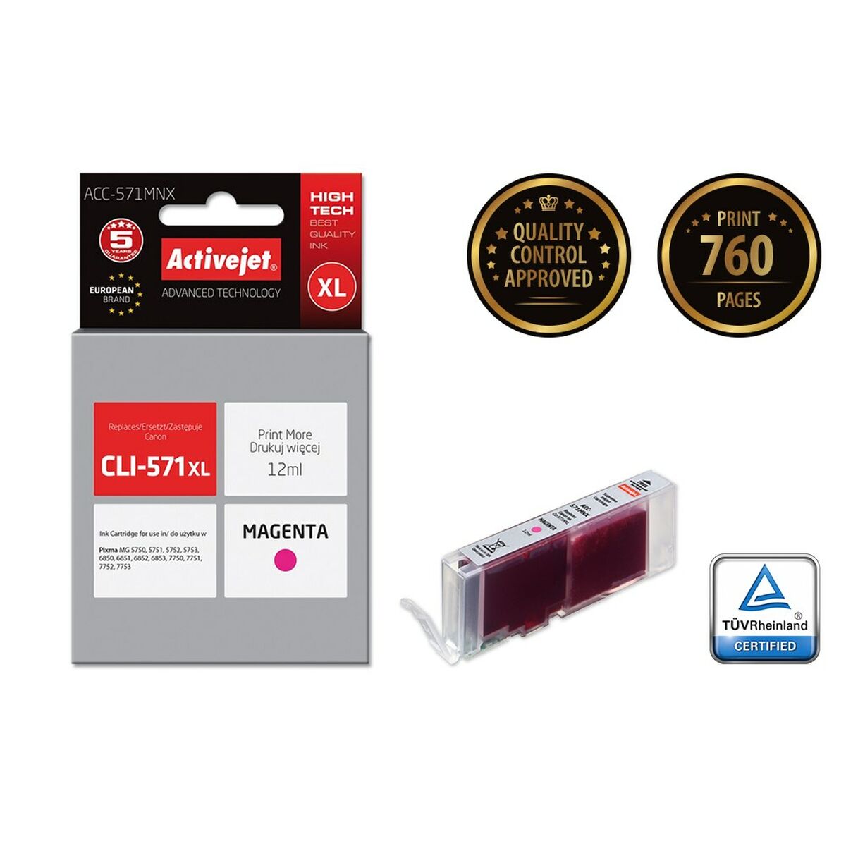 Cartouche d'encre originale Activejet ACC-571MNX Magenta