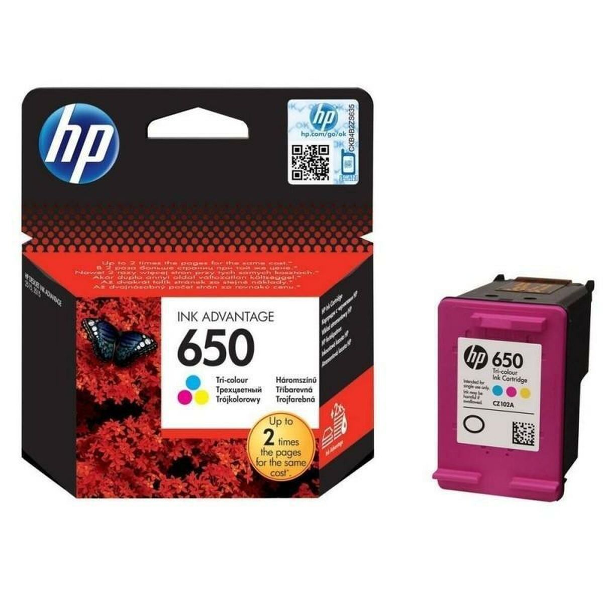 Cartouche d'encre originale HP 650 Multicouleur