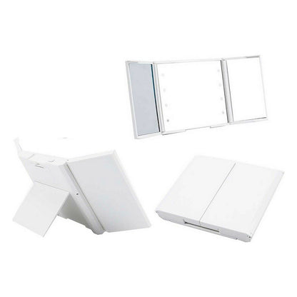 Miroir de Poche Blanc Lumière LED 1,5 x 9,5 x 11,5 cm (12 Unités)