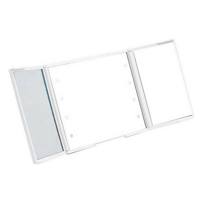 Miroir de Poche Blanc Lumière LED 1,5 x 9,5 x 11,5 cm (12 Unités)