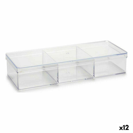 Organisateur Transparent Plastique 20 x 3,5 x 7 cm (12 Unités)